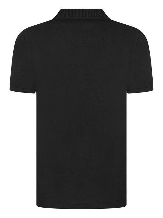 back image of lyle-scott-boys-classic-short-sleeve-polo-shirt-black