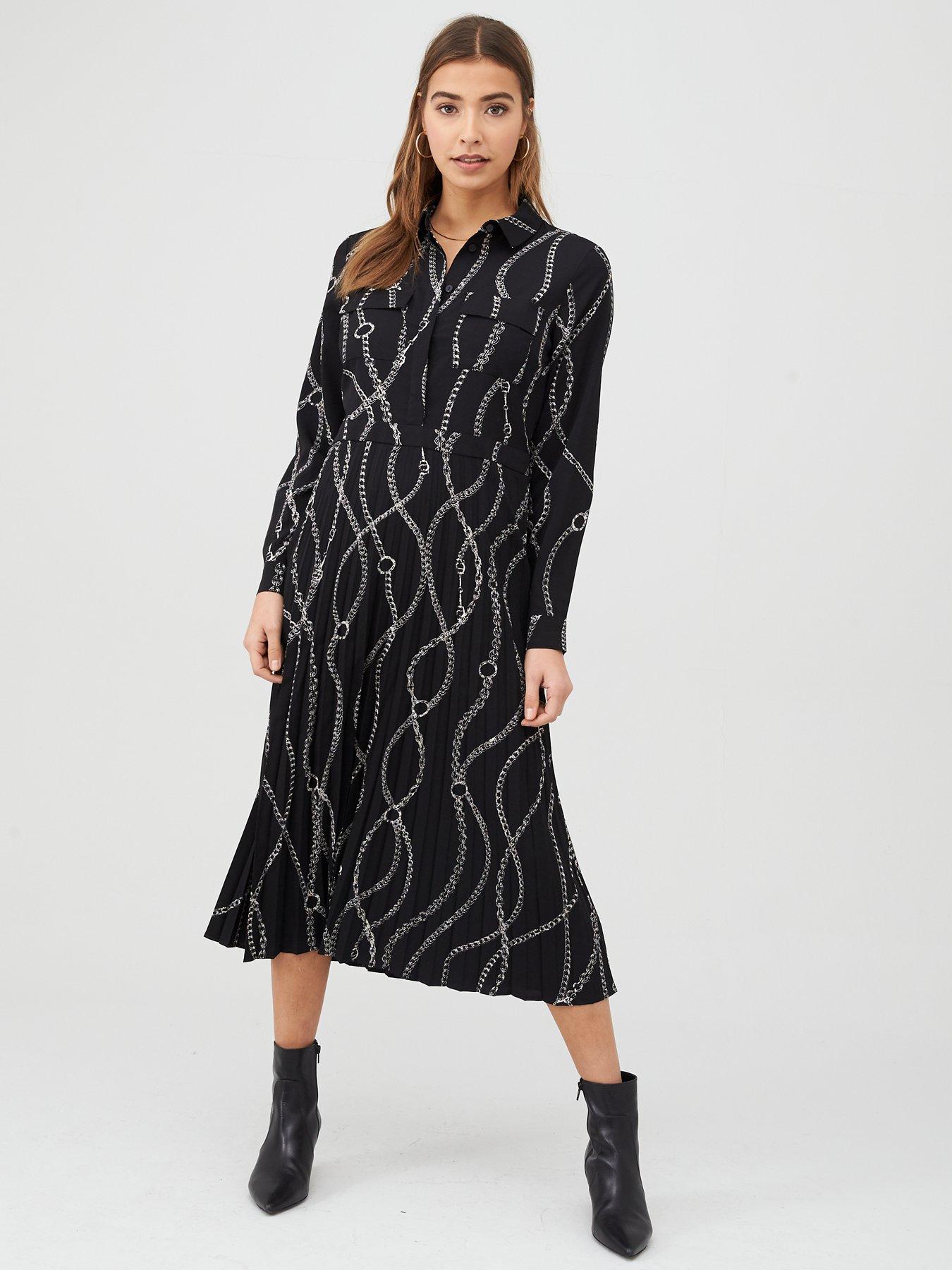 warehouse pleated shirt dress