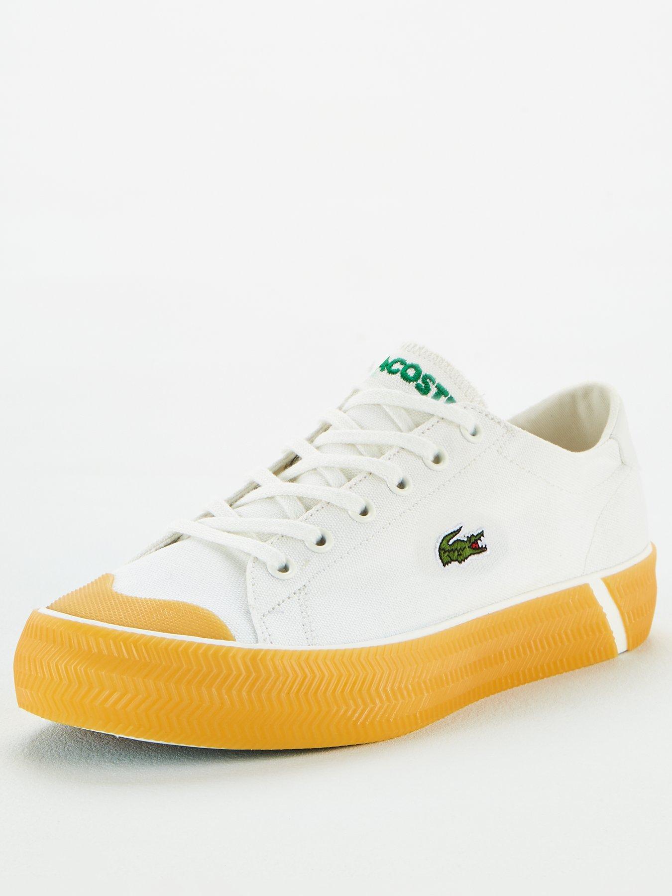 lacoste white plimsolls