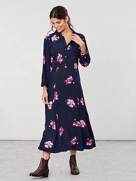 Joules Joules Carla Long Sleeve Button Front Shirt Dress - Navy Picture