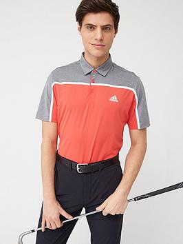 Adidas   Golf Ultimate 3 Stripe Polo - Red/Grey