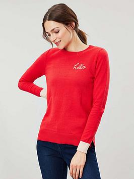 Joules Joules Asha Crew Neck Jumper - Red Picture