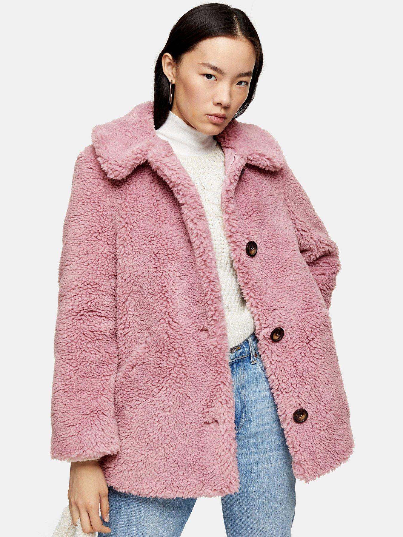 teddy bear coat topshop