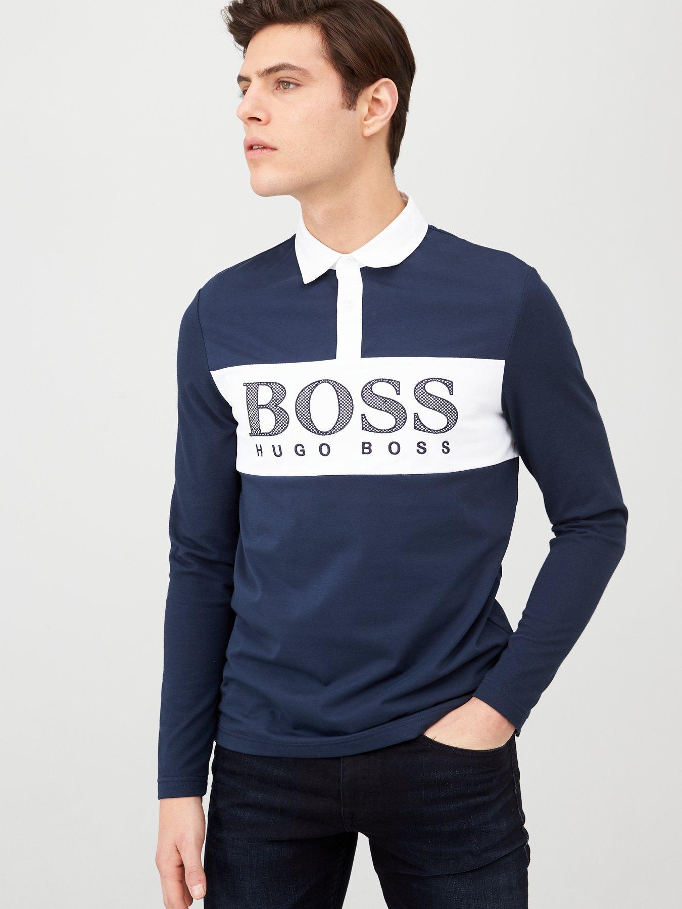 boss plisy long sleeve polo