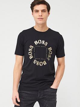Boss Boss Gold Triple Circle Logo Print T-Shirt - Black Picture