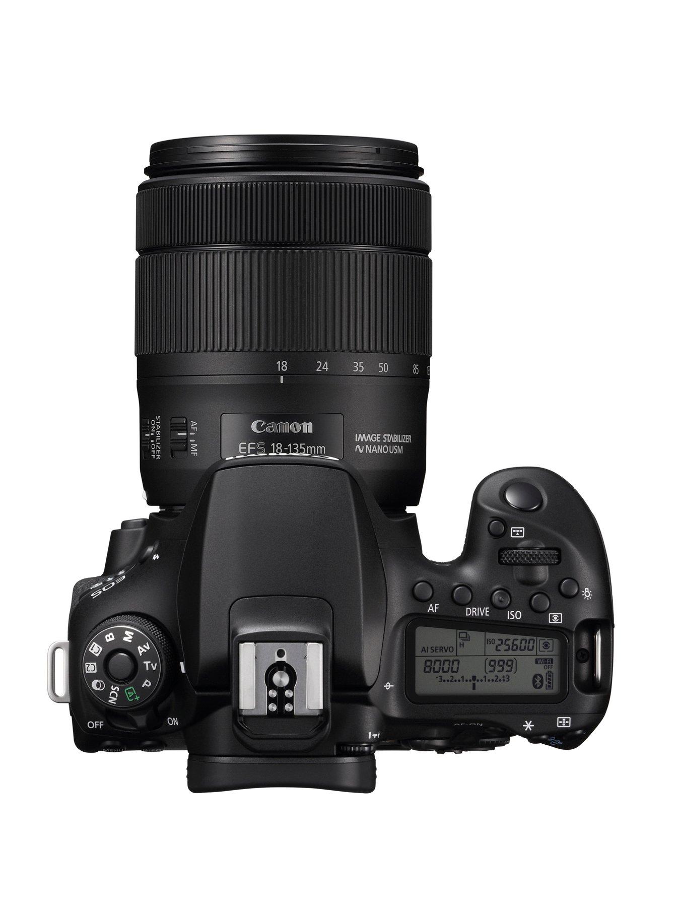 image of canon-eos-90d-slr-camera-black-with-ef-s-18-135mm-f35-56-is-stm-lens
