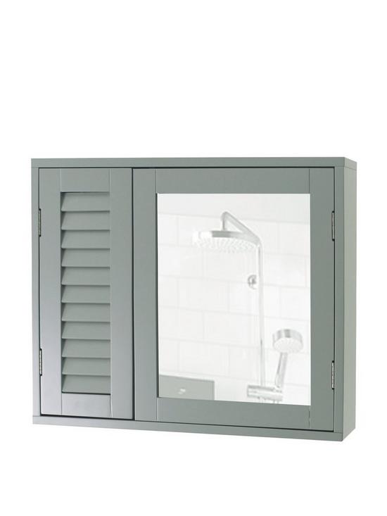 front image of lloyd-pascal-atlanta-mirrored-bathroom-wall-cabinet-with-push-opening-doors-grey