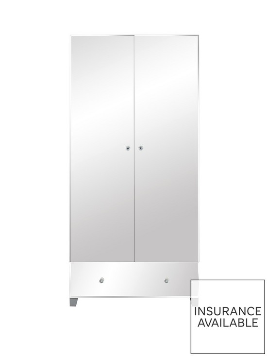 front image of very-home-new-bellagio-mirrored-2-door-1-drawer-wardrobe-whitemirrors-greymirrors