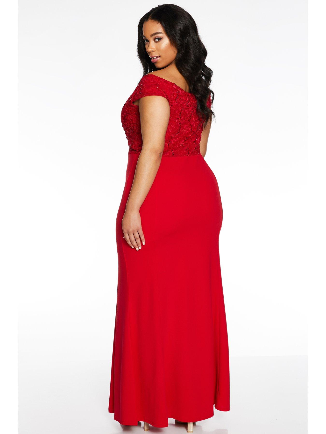 quiz curve red dress