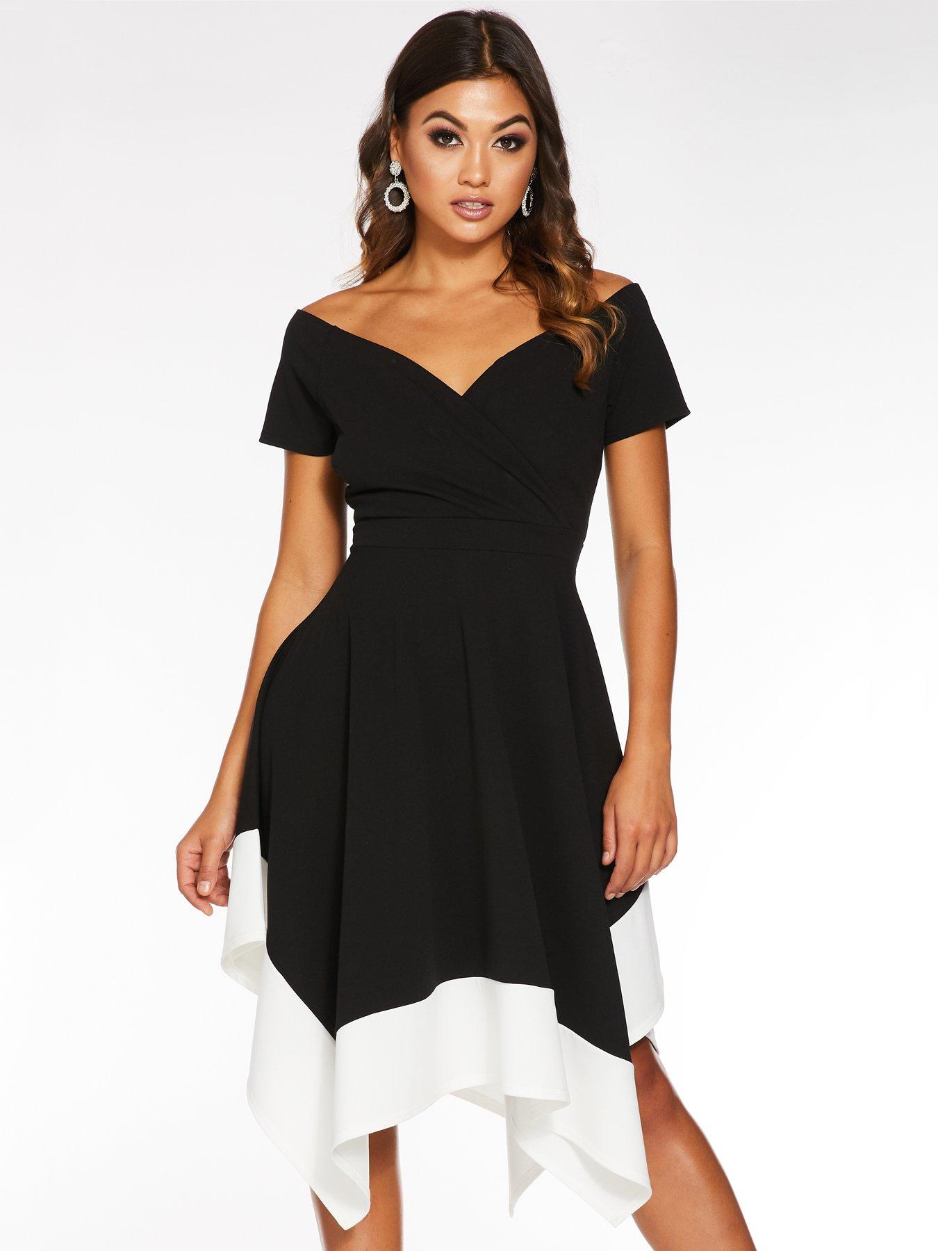 quiz bardot black dress