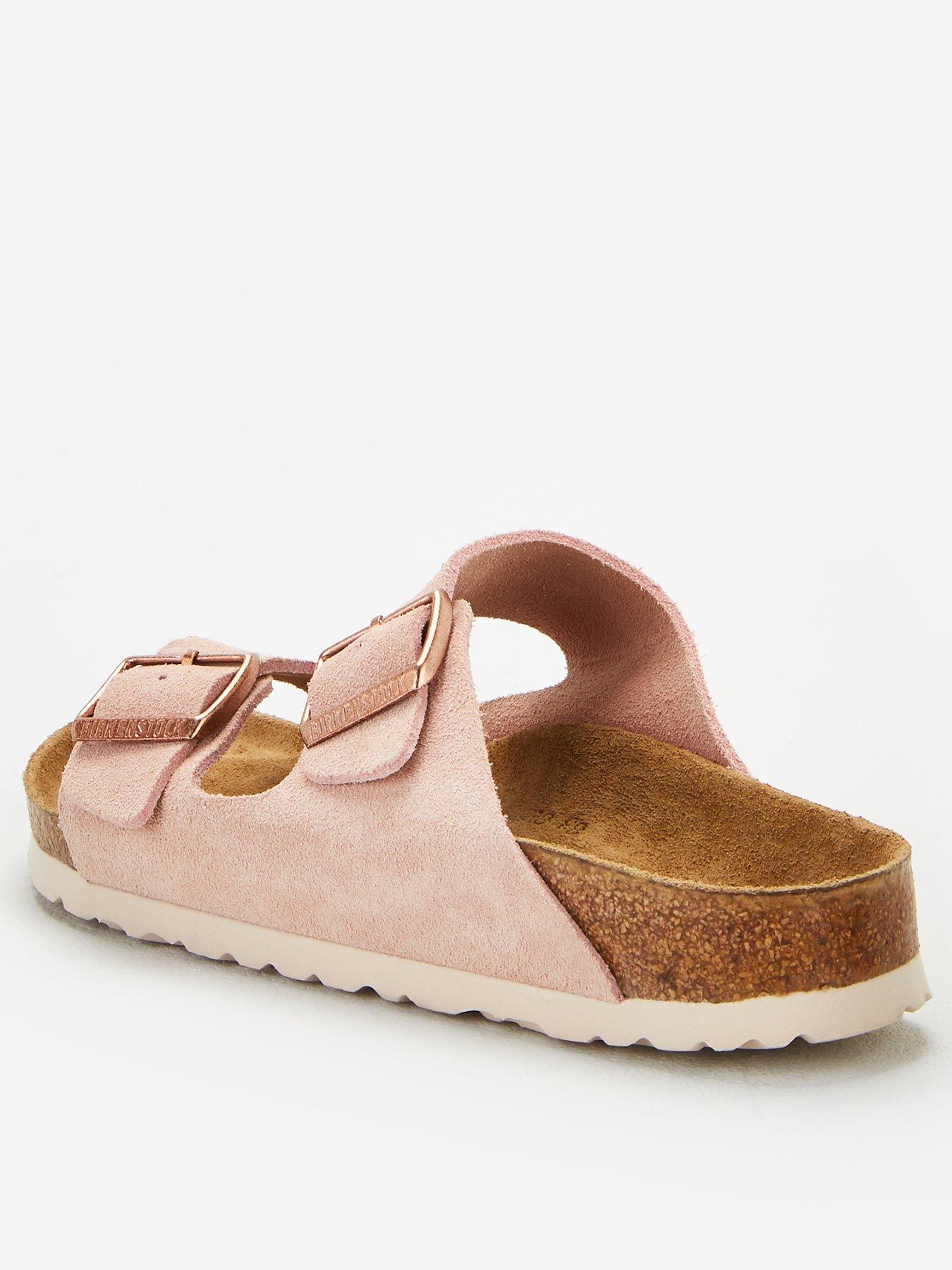 birkenstock arizona two strap sandals rose suede