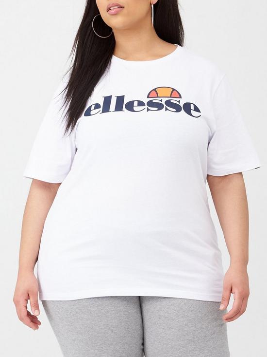 front image of ellesse-albany-tee-shirt-plus-whitenbsp