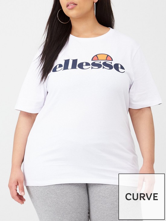 front image of ellesse-albany-tee-shirt-plus-whitenbsp