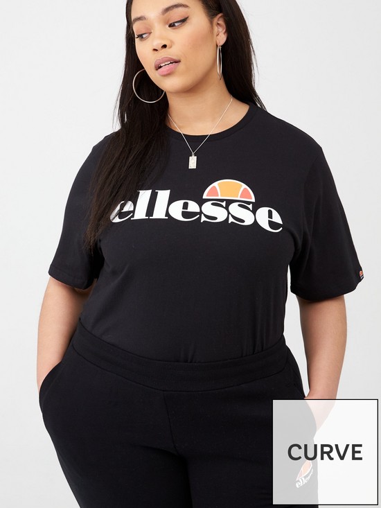 front image of ellesse-albany-tee-shirt-plus-blacknbsp