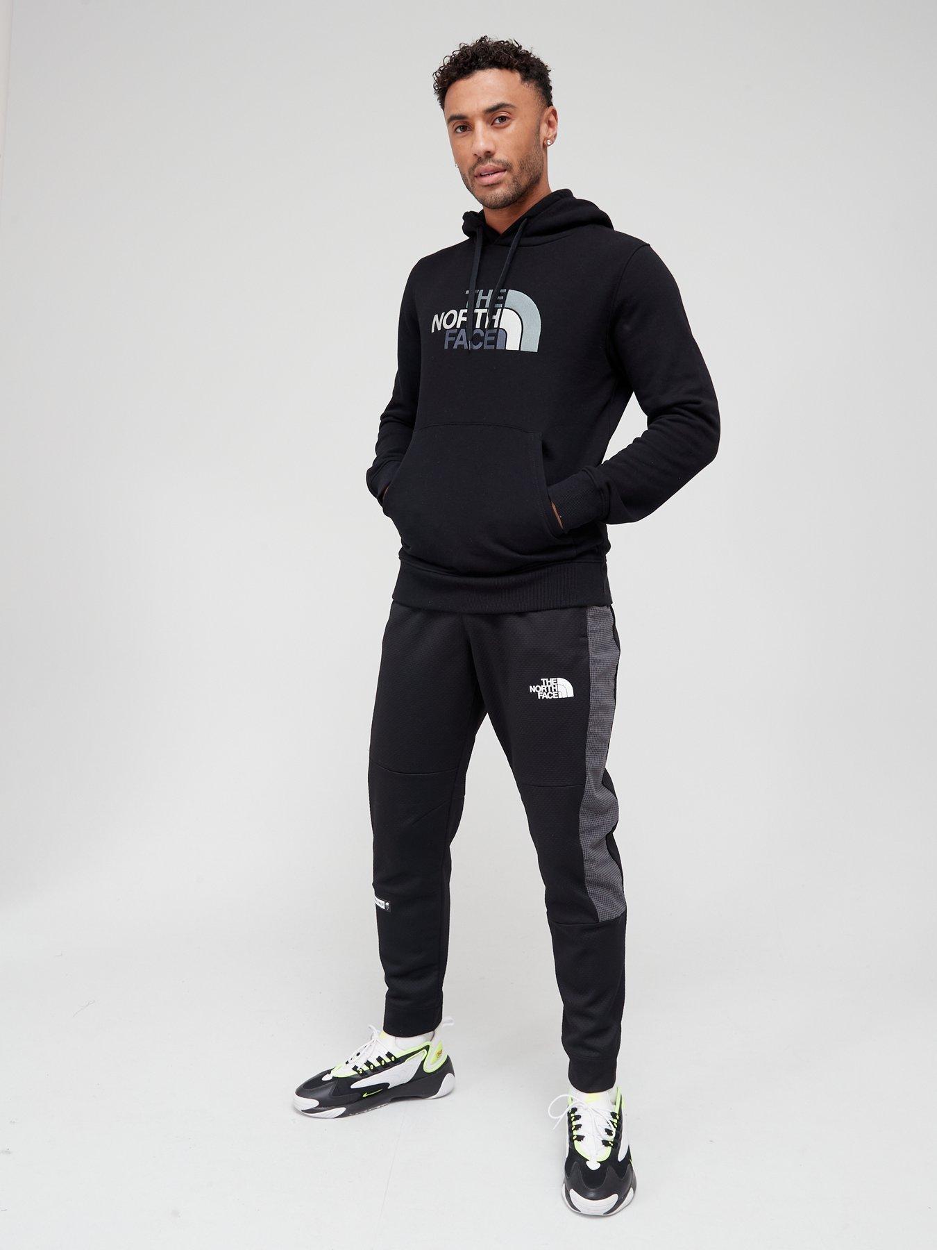 Black north face store tracksuit mens