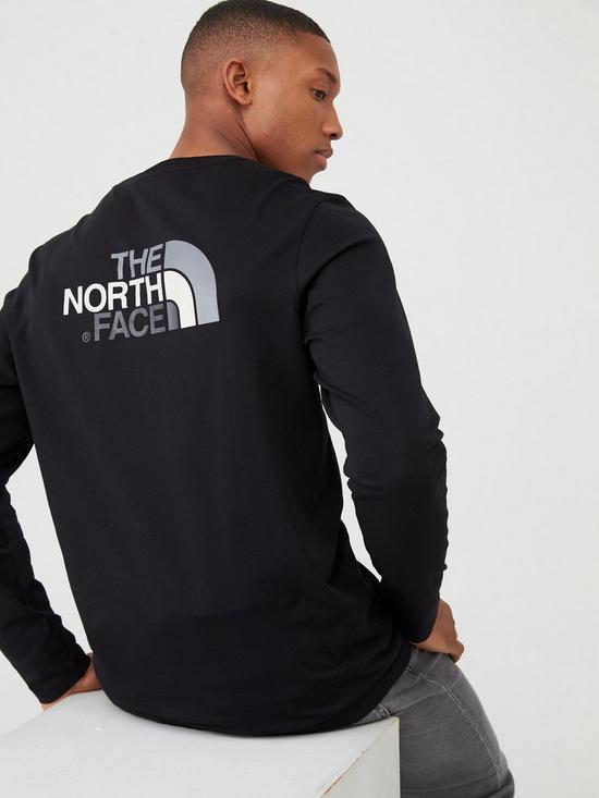 stillFront image of the-north-face-long-sleeve-easy-t-shirt-black