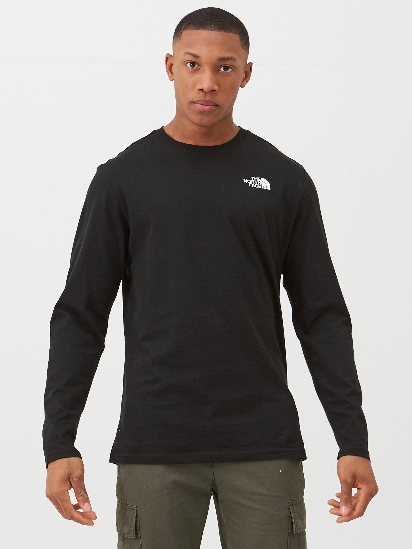 north face long sleeve red box tee