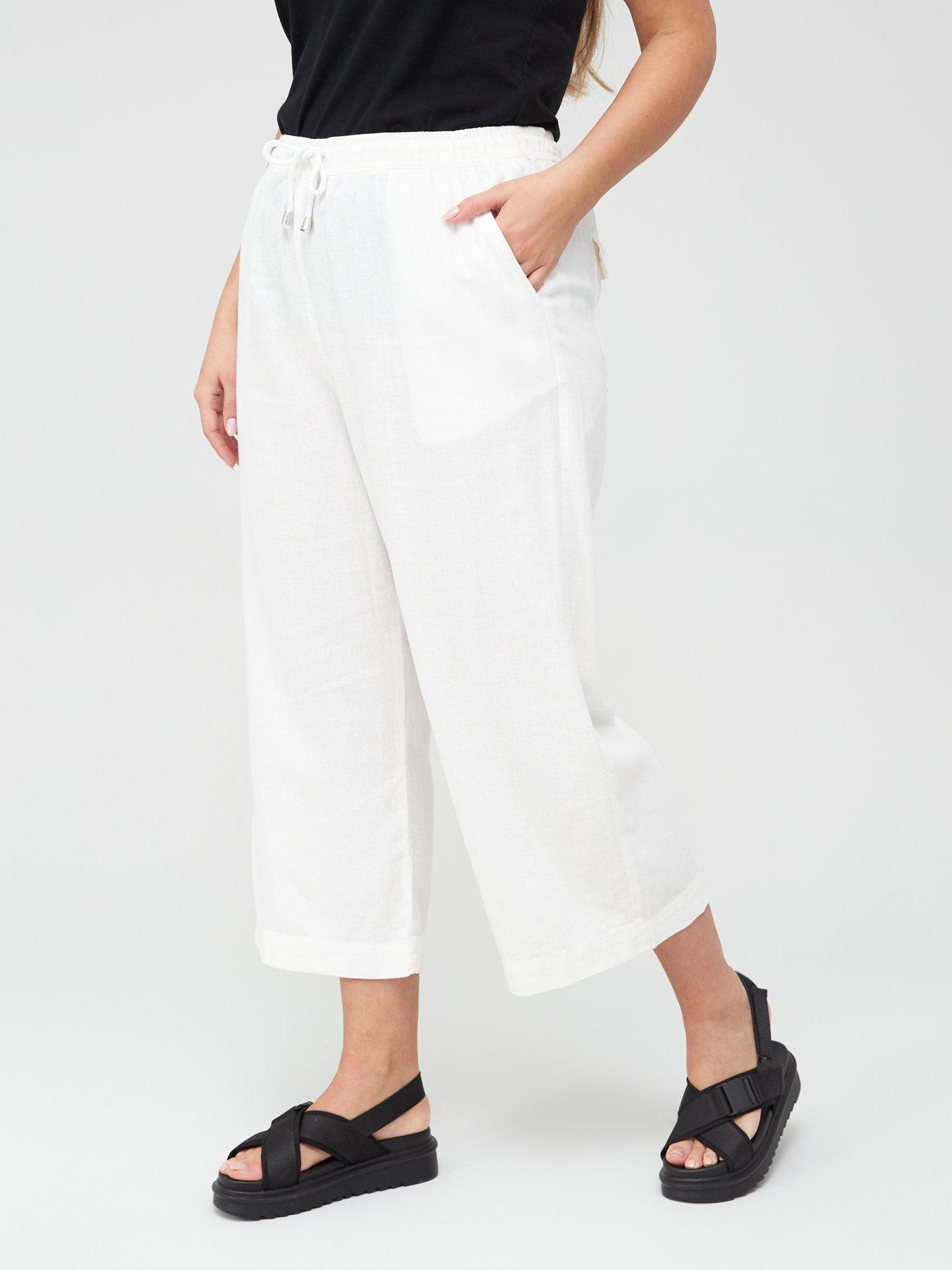 cheap plus size cropped trousers