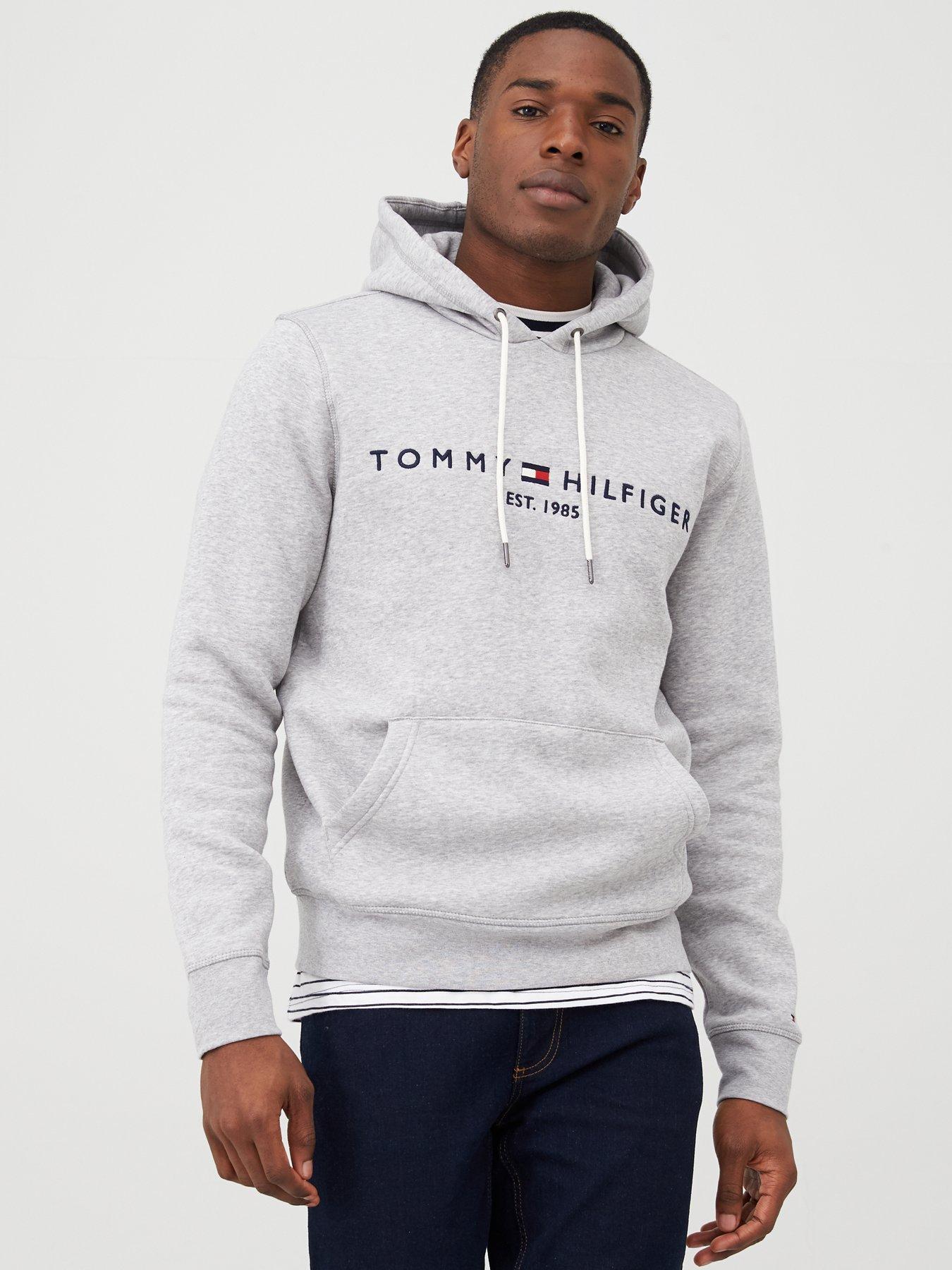 Image 1 of 4 of Tommy Hilfiger Core Logo Overhead Hoodie - Light Grey