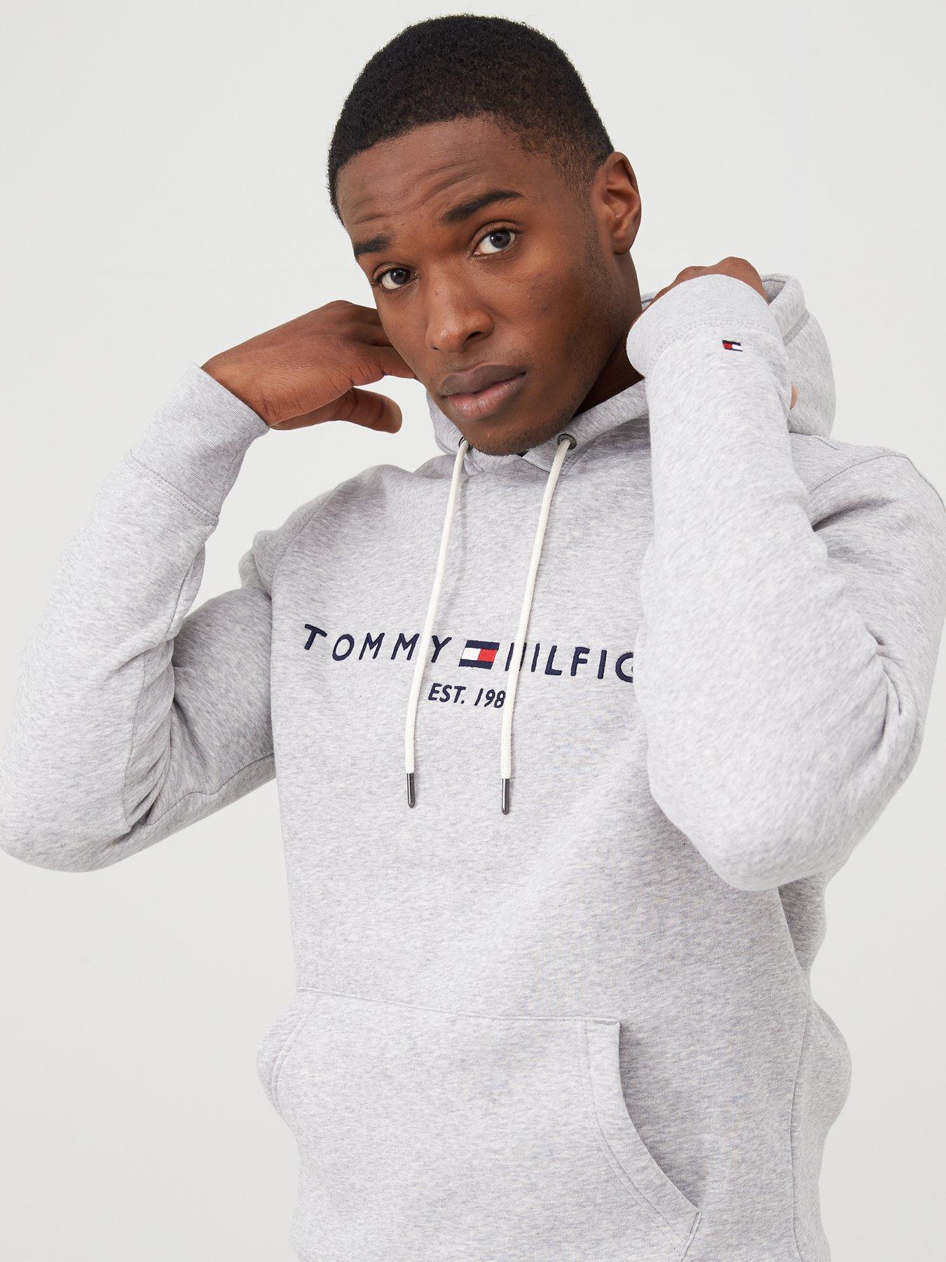 Image 4 of 4 of Tommy Hilfiger Core Logo Overhead Hoodie - Light Grey