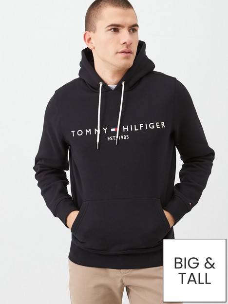 tommy-hilfiger-core-logo-overhead-hoodie-black