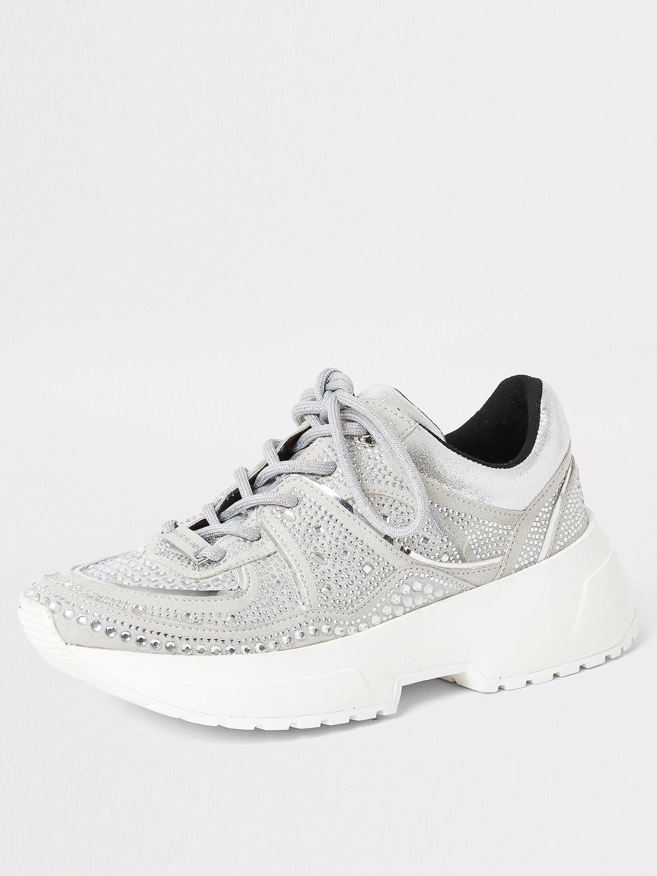 chunky silver trainers