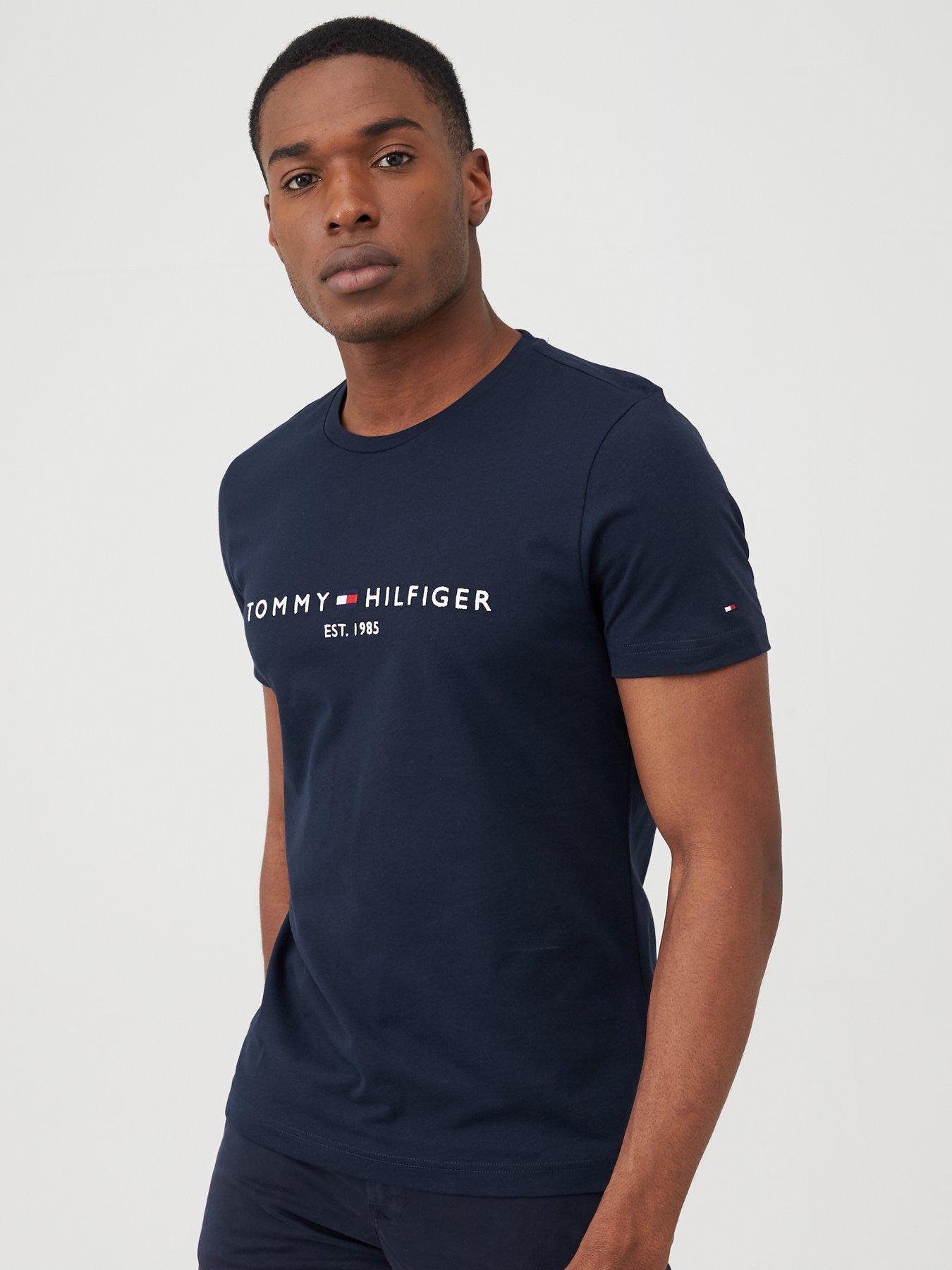 Tommy Hilfiger Linear Chest Logo T-Shirt - Navy
