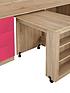  image of very-home-mico-mid-sleeper-bed-with-pull-out-desk-andnbspstorage--nbsppinkoak-effect