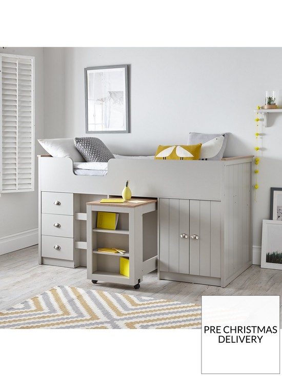 stillFront image of atlanta-mid-sleeper-bed-with-desknbspstorage-and-mattress-options-buy-and-savenbsp--grey