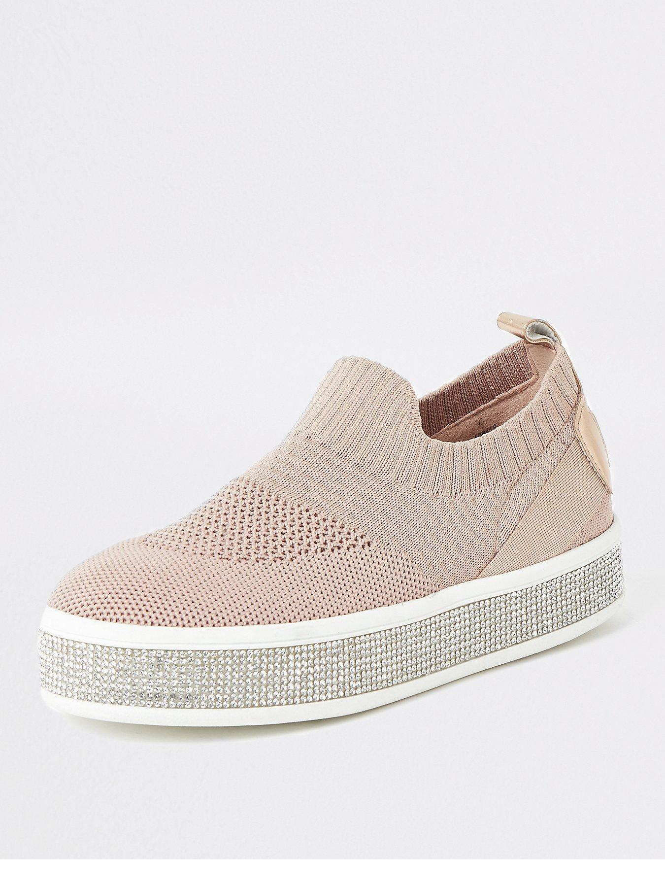pink knitted trainers