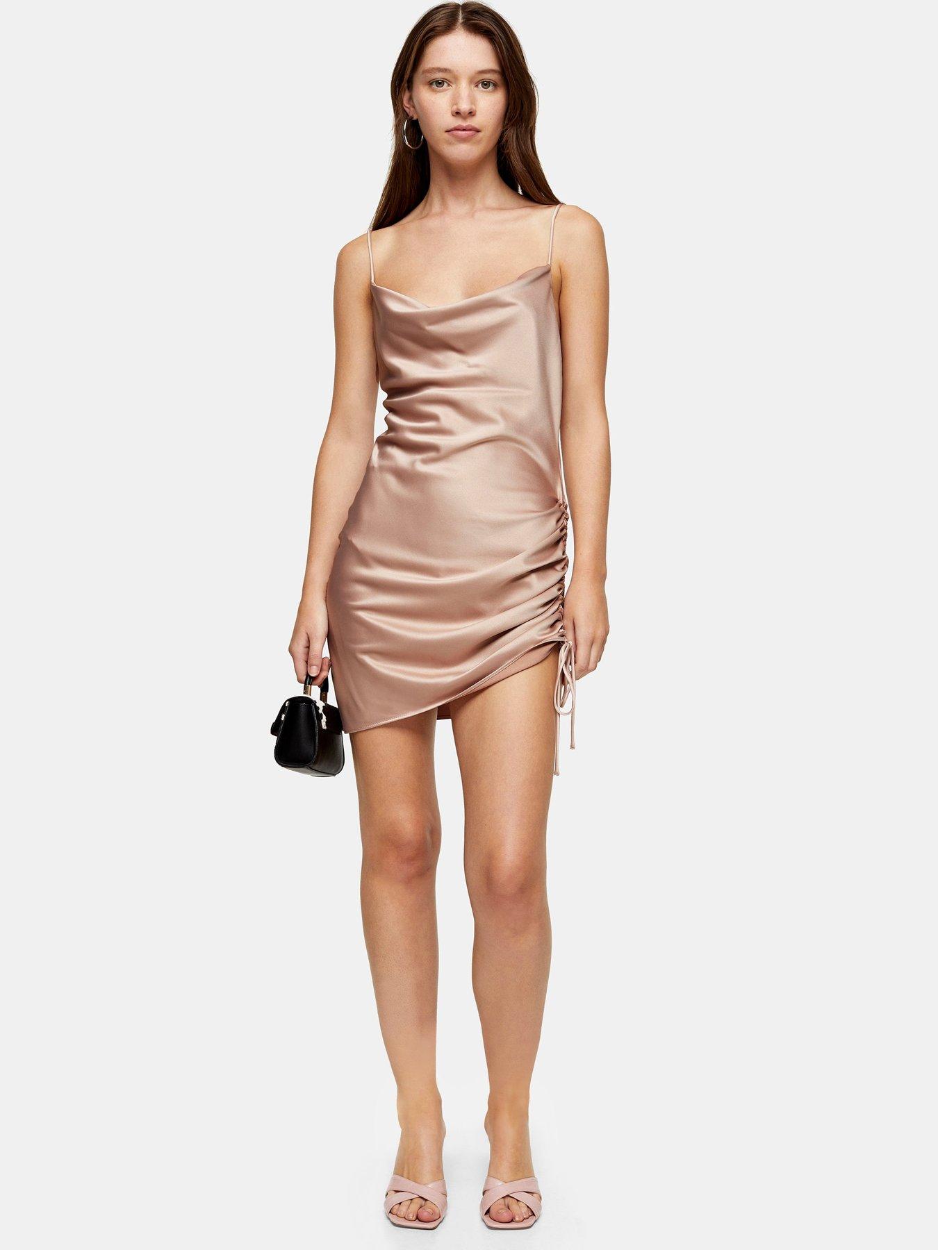 pink mini slip dress