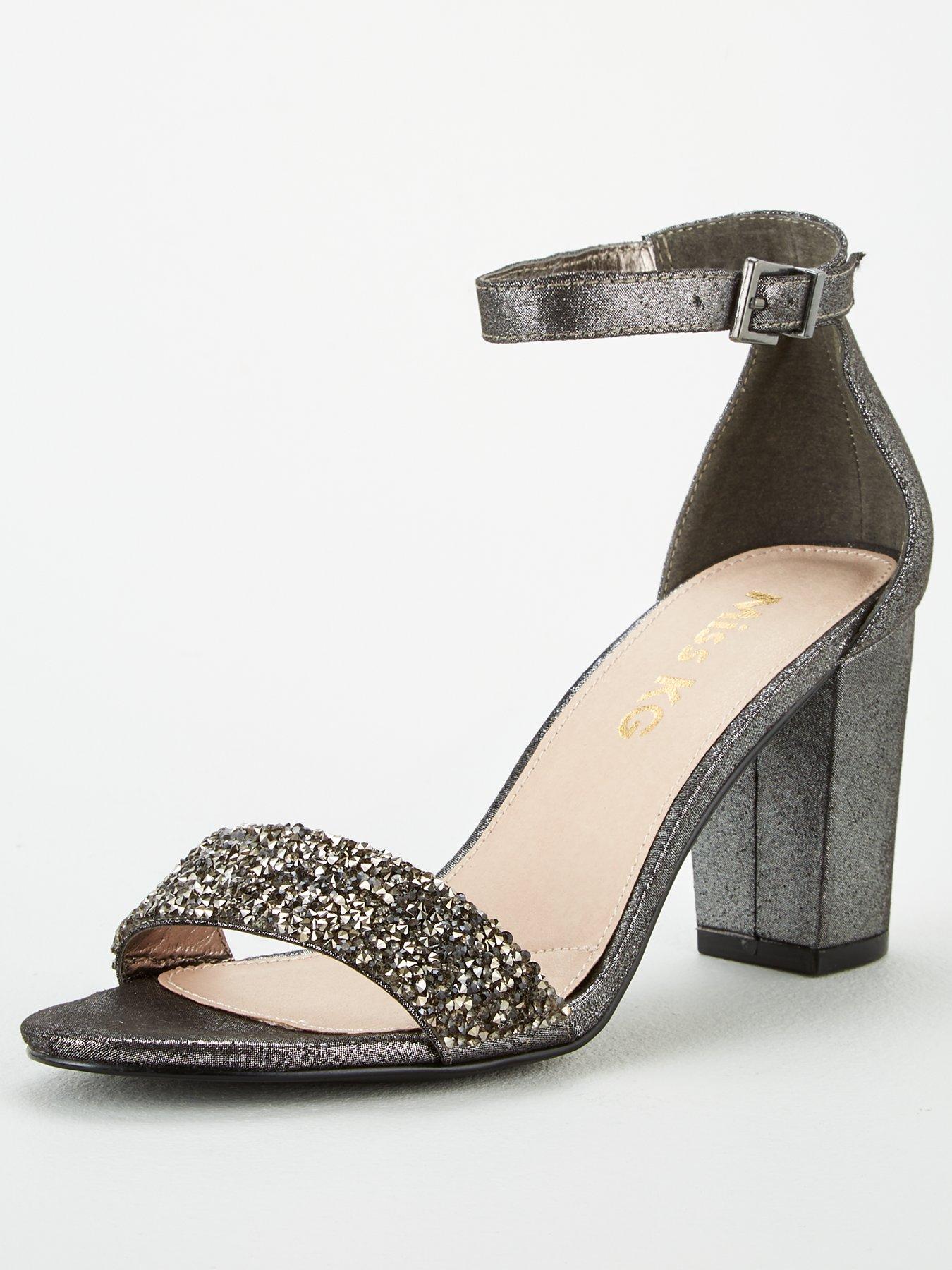 pewter block heels
