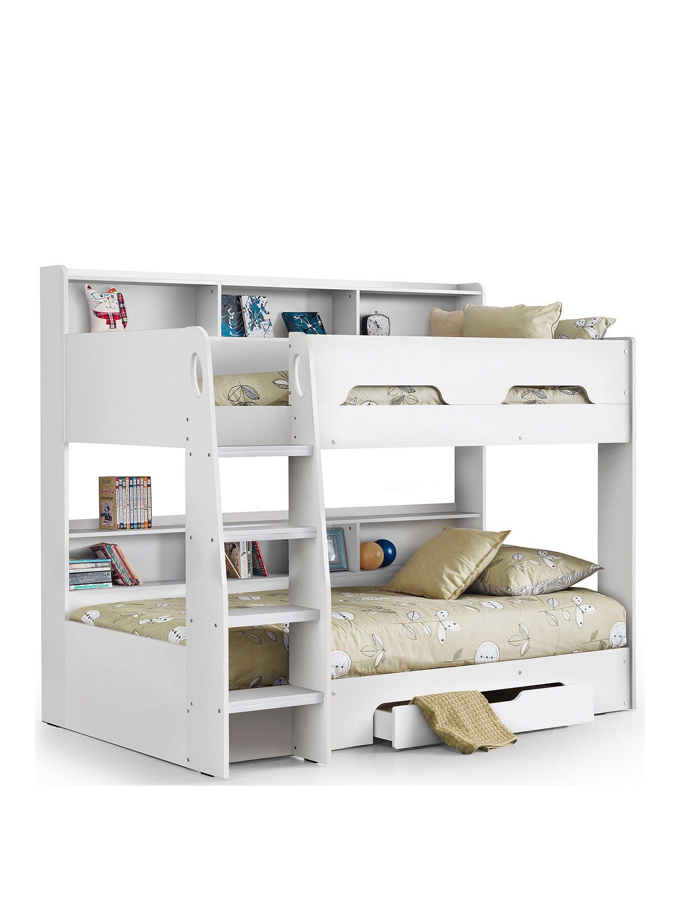  image of julian-bowen-riley-bunk-bednbspwithnbspspring-mattresses-option-white