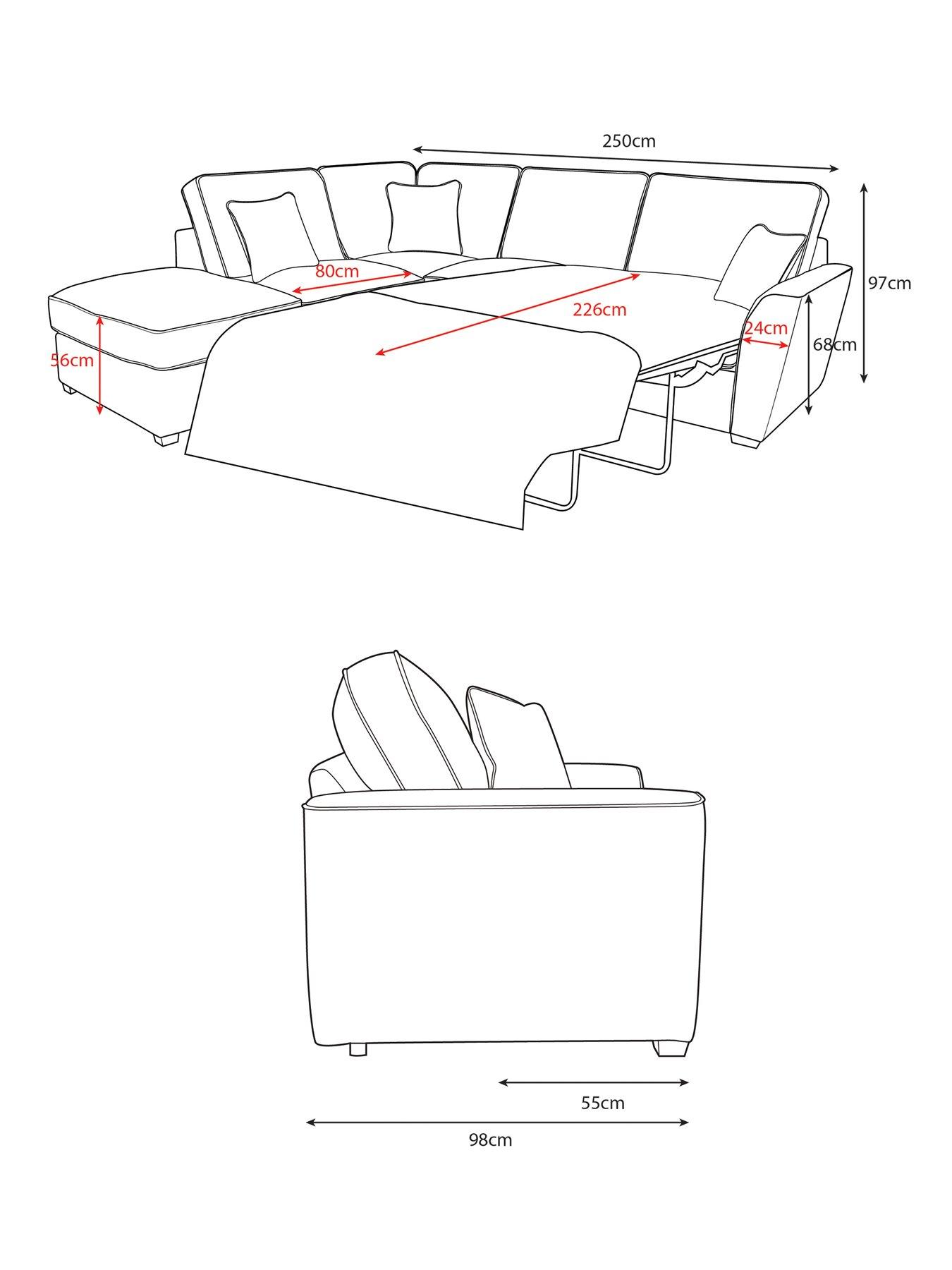 Image 5 of 5 of Very Home Kingston L/H Corner Chaise Sofa Bed with Footstool&nbsp;- Made to Order in the UK