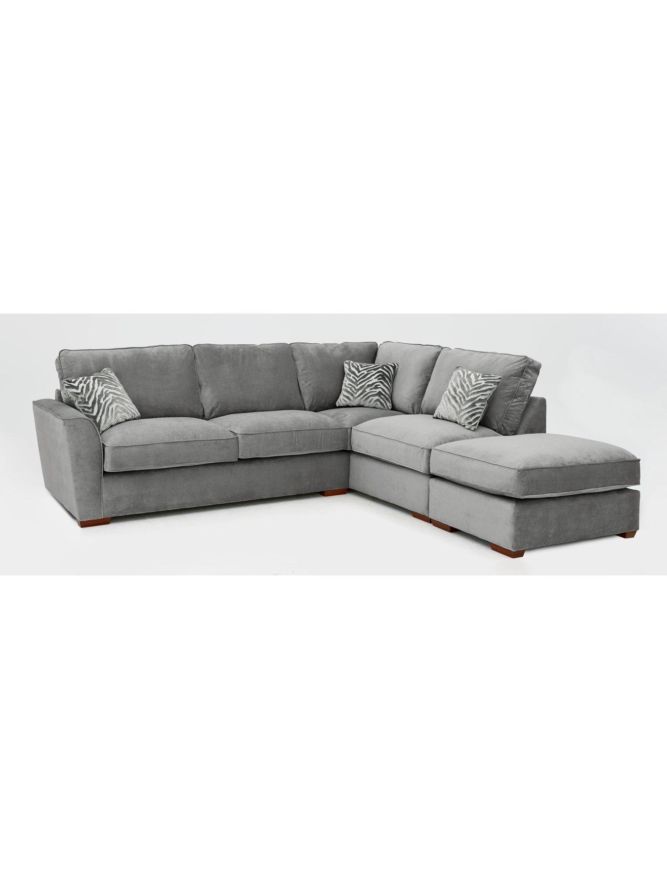 undefined Kingston Fabric Right Hand Corner Chaise Sofa bed with Footstool - Made to Order in the UK