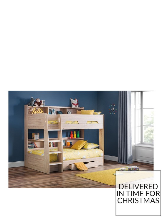 front image of julian-bowen-riley-bunk-bed-with-shelves-and-storage