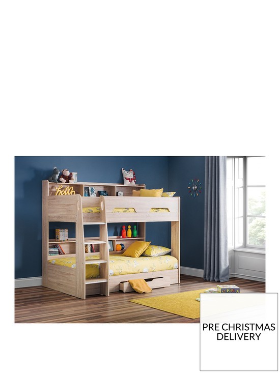 front image of julian-bowen-riley-bunk-bed-with-shelves-and-storage