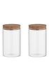  image of typhoon-monochrome-set-of-two-095-litre-storage-jars-with-cork-lids