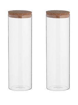 Typhoon Typhoon Monochrome Set Of Two 1.8-Litre Storage Jars With Cork Lids Picture