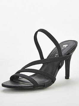V by Very V By Very Blanche Wide Fit Elastic Strappy Heel Sandal - Black Picture