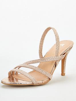 V by Very V By Very Blanche Wide Fit Elastic Strappy Heel Sandal - Gold Picture