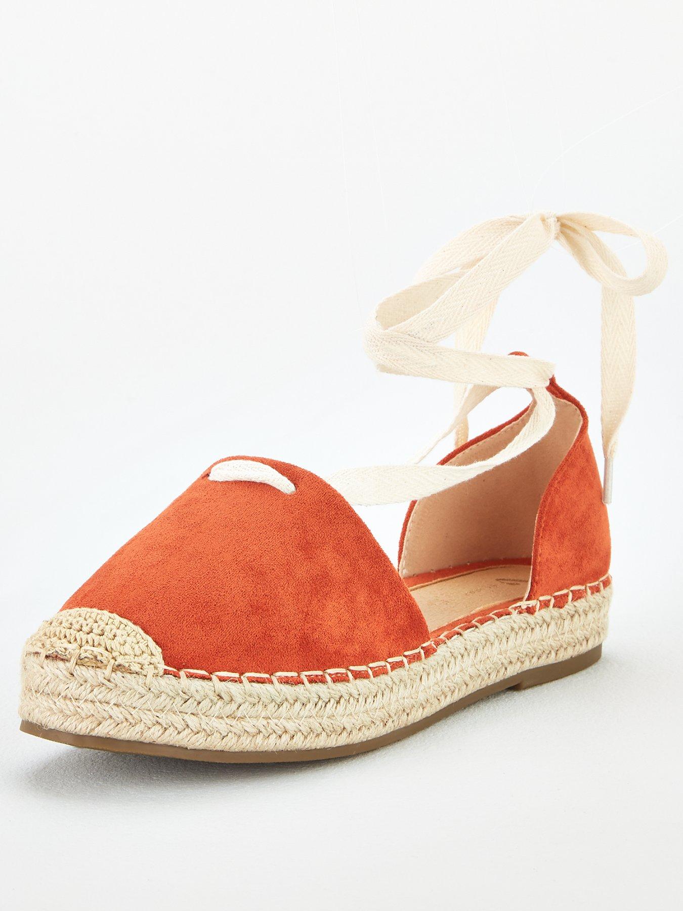 orange wide fit sandals
