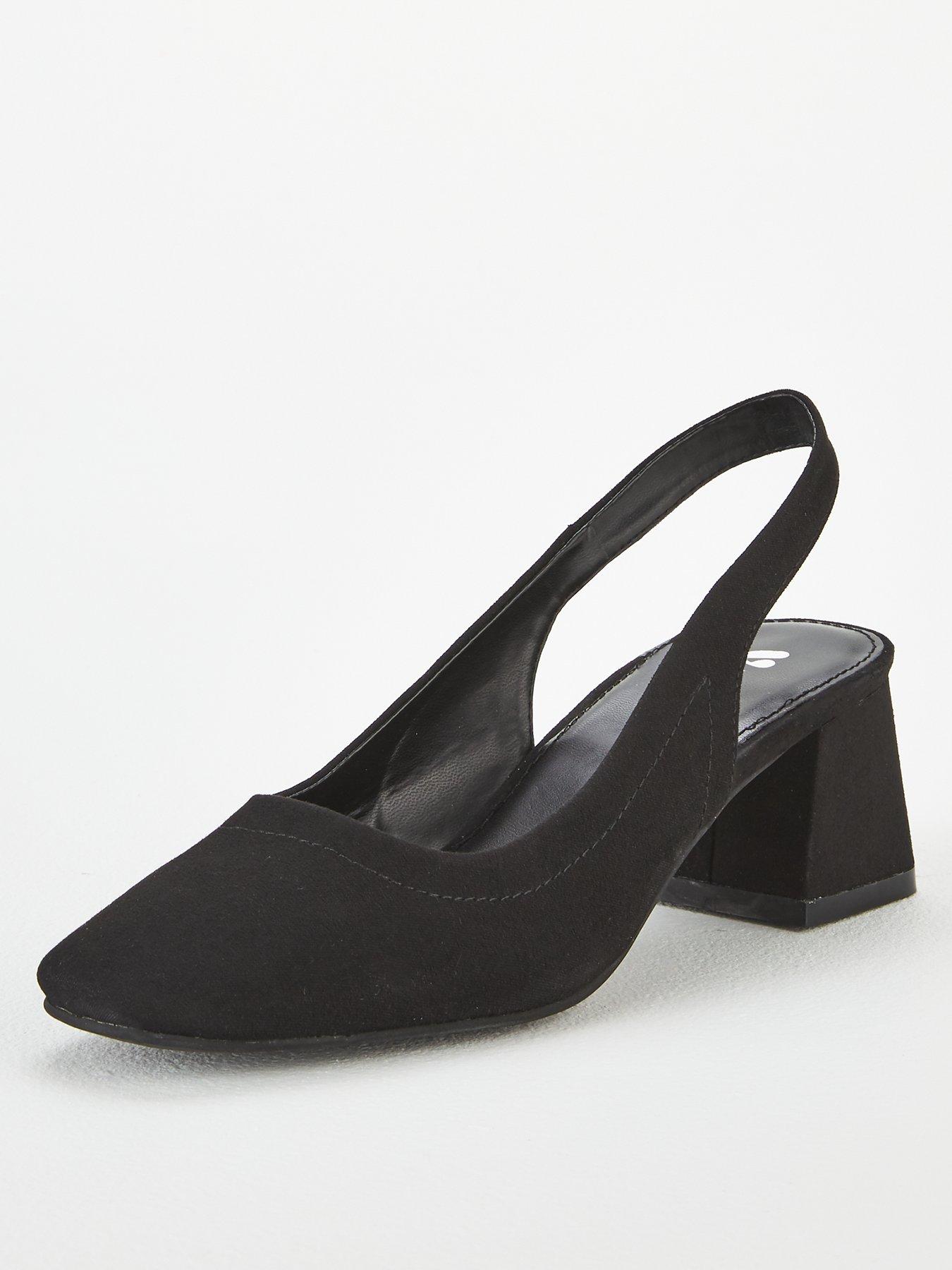 black block heel slingback shoes