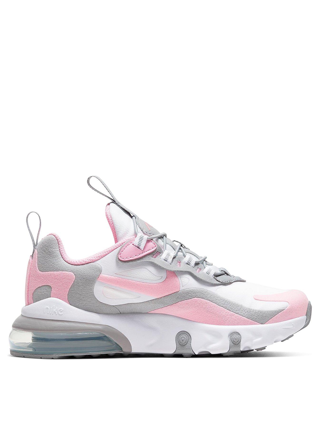 white & pink air max 270 knit trainers junior