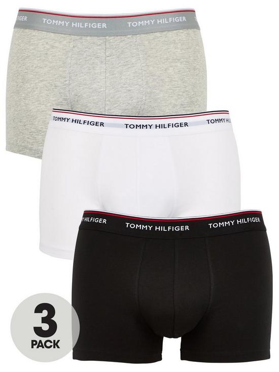 front image of tommy-hilfiger-3-pack-premium-essentials-trunk-greywhiteblack