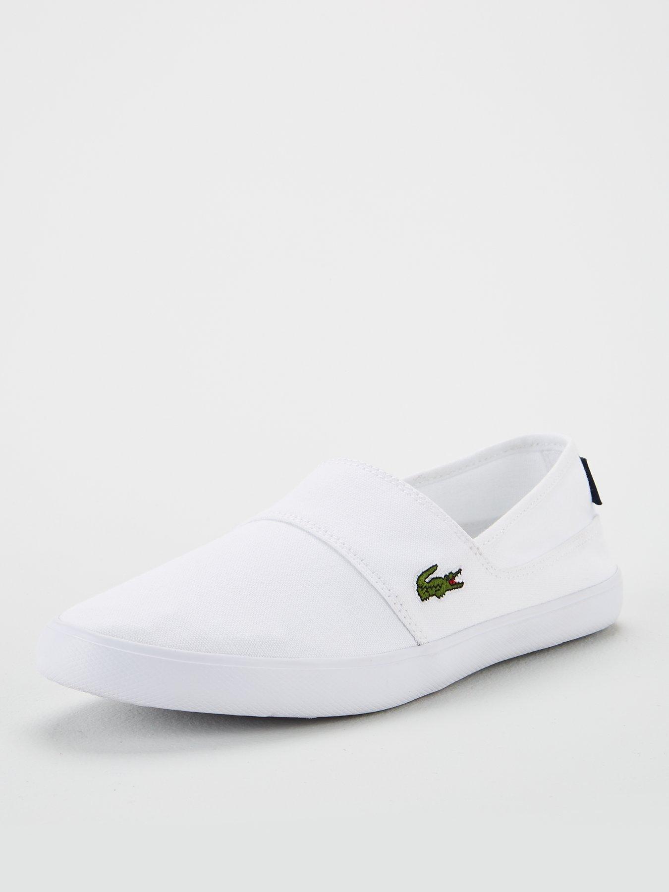 lacoste canvas slip on shoes