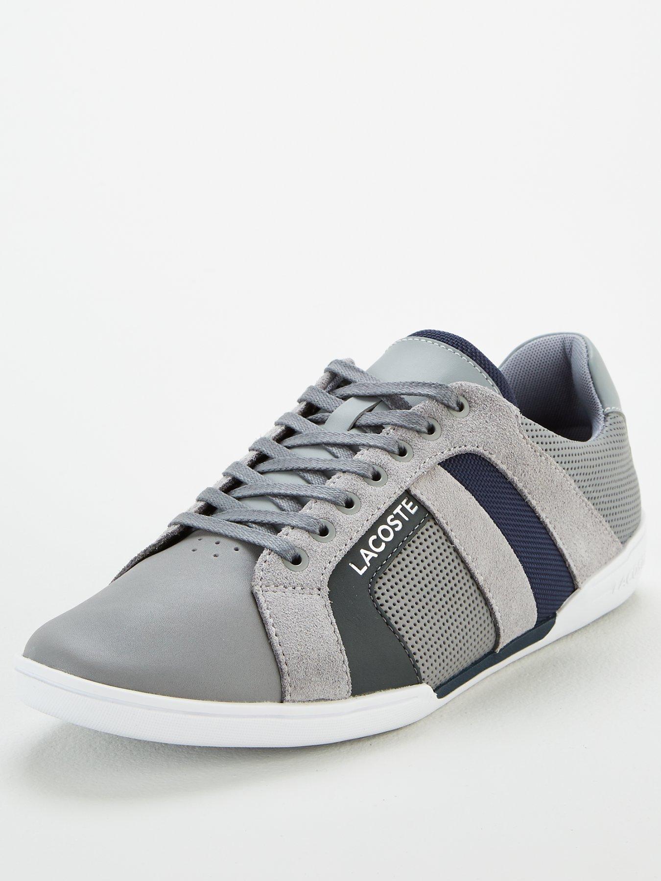 lacoste shoes grey leather