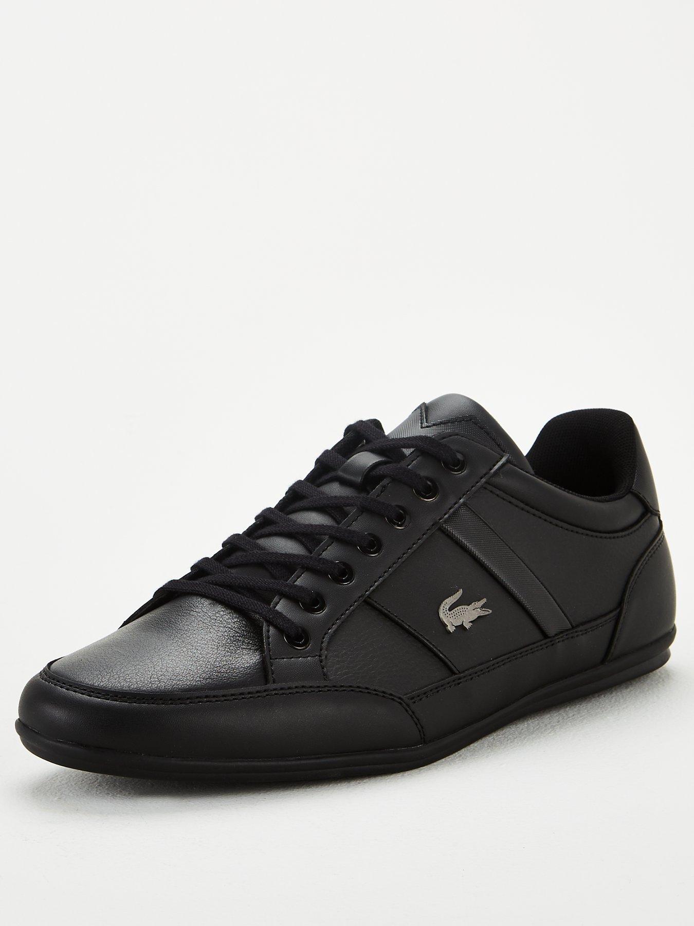 lacoste black leather