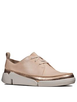 Clarks Clarks Tri Clara Leather Trainer - Blush/Gold Picture