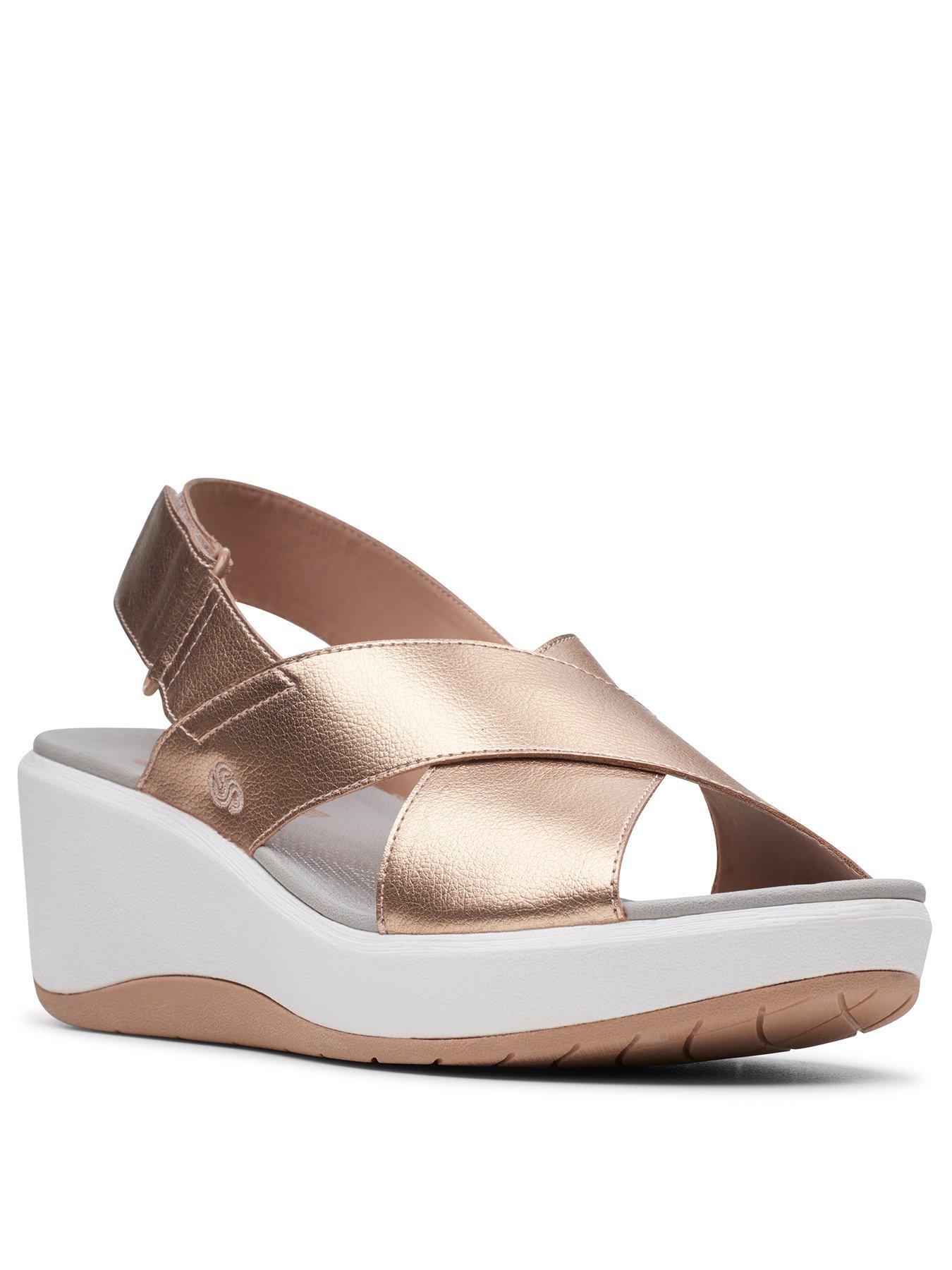 rose gold clarks sandals